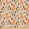 thumbnail image 1 of Ambesonne Fox Fabric by the Yard Upholstery, Colorful Leaves Animals Scarfs, 1 Yard, Persian Orange Dark Sepia, 1 of 5