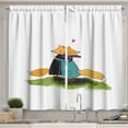 thumbnail image 1 of Ambesonne Fox Kitchen Curtains, Romantic Animals Hugging, 55"x39", Multicolor, 1 of 3