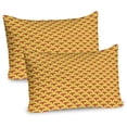 thumbnail image 1 of Ambesonne Fox Pillow Sham 2 Pack, Forest Animal Faces Cartoon, 30"x20", Rust and Mustard, 1 of 3