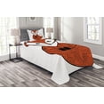 thumbnail image 1 of Ambesonne Fox Quilted Bedspread Set 2 Pcs, Cartoon Spiral Patterns, Twin Size, Dark Orange Black White, 1 of 3
