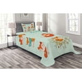thumbnail image 1 of Ambesonne Fox Quilted Bedspread Set 2 Pcs, Fun Characters Comic, Twin Size, Multicolor, 1 of 3