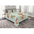 thumbnail image 1 of Ambesonne Fox Quilted Bedspread Set 3 Pcs, Fun Characters Comic, King Size, Multicolor, 1 of 3