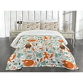thumbnail image 1 of Ambesonne Fox Quilted Bedspread Set 3 Pcs, Funny Garden, Queen Size, Turquoise Orange Brown, 1 of 5