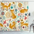 thumbnail image 1 of Ambesonne Fox Shower Curtain, Foxes Ornate Flowers Birds, 69"Wx75"L, Multicolor, 1 of 3