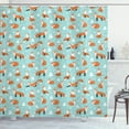 thumbnail image 1 of Ambesonne Fox Shower Curtain, Wild Animal in Winter, 69"Wx70"L, Seafoam Pale Vermilion, 1 of 5