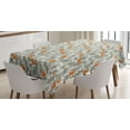 thumbnail image 1 of Ambesonne Fox Tablecloth Rectangular Table Cover, Winter Forest with Flowers, 60"x84", Pale Grey Orange, 1 of 4