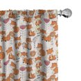 thumbnail image 1 of Ambesonne Foxes Curtains, Flowers Forest Animals Art, Pair of 28"x95", Orange Yellow and Pink, 1 of 4