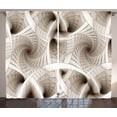 thumbnail image 1 of Ambesonne Fractal Curtains 2 Panel Set, Abstract Digital Style, 108" x 84", Beige, 1 of 3