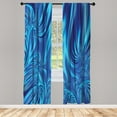 thumbnail image 1 of Ambesonne Fractal Curtains, Imaginative Modern Art, Pair of 28"x84", Dark Blue, 1 of 2