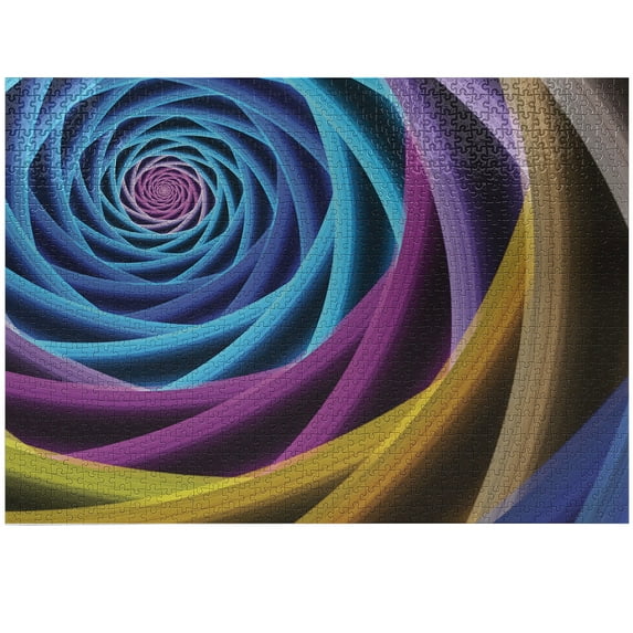 Ambesonne Fractal Jigsaw Puzzle, Science Fiction Forms, Heirloom-Quality Fun Activity for Family Durable Cardboard, 1000 pcs, Multicolor