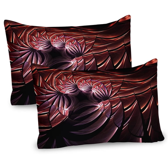 Ambesonne Fractal Pillow Sham 2 Pack, Medieval Knight Shield, 26"x20", Chestnut Brown