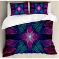thumbnail image 1 of Ambesonne Fractal Psychedelic Colorful Sacred Symmetrical Stained Glass Figure Vibrant Artsy Design Duvet Cover Set, 1 of 3