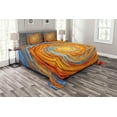 thumbnail image 1 of Ambesonne Fractal Quilted Bedspread Set 3 Pcs, Colorful Hippie Style, Queen Size, Orange Blue, 1 of 3