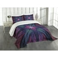 thumbnail image 1 of Ambesonne Fractal Quilted Bedspread Set 3 Pcs, Psychedelic Vivid Art, King Size, Plum Indigo, 1 of 4