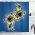thumbnail image 1 of Ambesonne Fractal Shower Curtain, Floral Rotary Lines, 69"Wx84"L, Yellow Violet Blue, 1 of 3