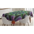 thumbnail image 1 of Ambesonne Fractal Tablecloth Rectangular Table Cover, Flower Floral Forms, 60"x90", Green Purple, 1 of 3