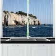 thumbnail image 1 of Ambesonne France Kitchen Curtains, Calanques Cliff in Cassis, 55"x45", Pale Sky Blue and Multicolor, 1 of 1