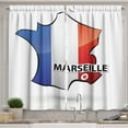 thumbnail image 1 of Ambesonne France Kitchen Curtains, French Map Showing Marseille, 55"x45", White Azure Blue and Scarlet, 1 of 1