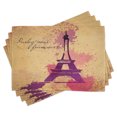 thumbnail image 1 of Ambesonne France Place Mats Set of 4, Pastel Splash Retro, Standard Size, Purple Beige, 1 of 6