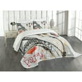 thumbnail image 1 of Ambesonne France Quilted Bedspread Set 3 Pcs, Grunge Eiffel Europe, King Size, Yellow Black and Red, 1 of 3