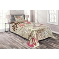 thumbnail image 1 of Ambesonne France Quilted Coverlet 2 Pcs, Doodle Eiffel Tower Love, Twin Size, Beige Pink, 1 of 2