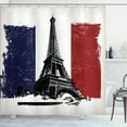 thumbnail image 1 of Ambesonne France Shower Curtain, Grunge Flag Eiffel Tower, 69"Wx84"L, Coconut Vermilion, 1 of 5