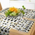 thumbnail image 1 of Ambesonne French Cafe Table Runner & Placemats, Sketchy Coffee Lover, Placemat 4 pcs + Runner 12"x90", Pale Earth Yellow and Black, 1 of 2