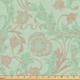 thumbnail image 1 of Ambesonne French Floral Fabric by the Yard Upholstery, Folkloric Bohemian, 10 Yards, Pale Green and Almond, 1 of 5