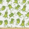 thumbnail image 1 of Ambesonne Frog Fabric by the Yard Upholstery, Greenish Amphibian Animals Art, 5 Yards, Lime Green Vermilion, 1 of 5