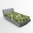 thumbnail image 1 of Ambesonne Frog Fitted Sheet, Skull Camouflage Design, Twin Size, Sage Pine Green, 1 of 3