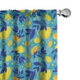 thumbnail image 1 of Ambesonne Fruit Window Curtains, Cartoon Lemons and Leaves, Each 28" W x 63" L, Yellow and Multicolor, 1 of 4