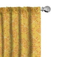 thumbnail image 1 of Ambesonne Fruit Window Curtains, Juicy Mandarin Slices Pattern, Each 28" W x 95" L, Marigold Pale Orange, 1 of 4