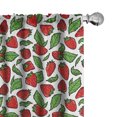thumbnail image 1 of Ambesonne Fruit Window Curtains, Juicy Strawberries Leaves, Each 28" W x 84" L, Fern Green and Red, 1 of 4
