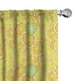 thumbnail image 1 of Ambesonne Fruit Window Curtains, Lemon Orange Circles, Each 28" W x 63" L, Yellow White and Green, 1 of 5