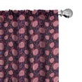 thumbnail image 1 of Ambesonne Fruit Window Curtains, Pomegranates Leaves Pattern, Each 28" W x 84" L, Charcoal Grey Dark Pink, 1 of 4