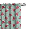thumbnail image 1 of Ambesonne Fruit 4-Panel Curtains, Pop Art Watermelon Slices, 56"x84", Almond Green Dark Coral, 1 of 4