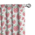 thumbnail image 1 of Ambesonne Fruit 4-Panel Curtains, Raspberries Pattern, 56"x63", Dark Coral Fern Green, 1 of 1