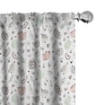 thumbnail image 1 of Ambesonne Fruit Window Curtains, Soft Toned Apples and Lemons, Each 28" W x 84" L, Coral Mint Green White, 1 of 4