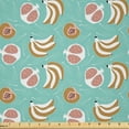 thumbnail image 1 of Ambesonne Fruit Art Fabric by the Yard Microfiber, Peach Banana Pomegranate, 1 Yard, Seafoam Coral and Amber, 1 of 2