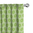 thumbnail image 1 of Ambesonne Fruit Curtains, Round Slices of Lime Striped, Pair of 28"x95", Lime Green and White, 1 of 5