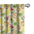 thumbnail image 1 of Ambesonne Fruit Curtains, Watermelon Kiwi Avocado, Pair of 28"x95", Multicolor, 1 of 5