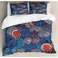 thumbnail image 1 of Ambesonne Fruit Duvet Cover Set, Fig Fruits Pattern Spring, 2-Calking, Blue Purple Grey, 1 of 6