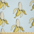thumbnail image 1 of Ambesonne Fruit Fabric by the Yard Microfiber, Pastel Design Banana Images, 5 Yards, Pale Blue Yellow and Cream, 1 of 1