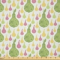 thumbnail image 1 of Ambesonne Fruit Fabric by the Yard Microfiber, Repetitive Zentangle Pears, 2 Yards, Pastel Yellow Pale Green, 1 of 2