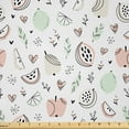 thumbnail image 1 of Ambesonne Fruit Fabric by the Yard Microfiber, Soft Toned Apples and Lemons, 5 Yards, Coral Mint Green White, 1 of 2