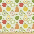 thumbnail image 1 of Ambesonne Fruit Fabric by the Yard Upholstery, Colorful Apples and Pears, 2 Yards, Multicolor, 1 of 5
