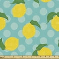 thumbnail image 1 of Ambesonne Fruit Fabric by the Yard Upholstery, Lemons Citrus Polka Dots Art, 2 Yards, Yellow Fern Green, 1 of 5