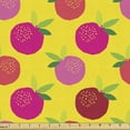 thumbnail image 1 of Ambesonne Fruit Fabric by the Yard Upholstery, Pinkish Apples and Leaves, 3 Yards, Yellow Pink and Magenta, 1 of 5