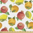 thumbnail image 1 of Ambesonne Fruit Fabric by the Yard Upholstery, Watercolor Citrus Pomegranate, 3 Yards, Multicolor, 1 of 5