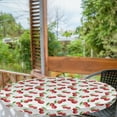 thumbnail image 1 of Ambesonne Fruit Fitted Round Tablecloth, Cherry Fruit Pattern, 56"- 60" Diameter, White Vermilion Green, 1 of 1